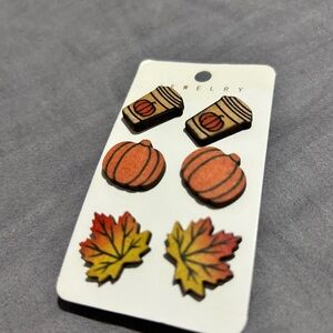 Autumn/fall season stud earrings 3 pack